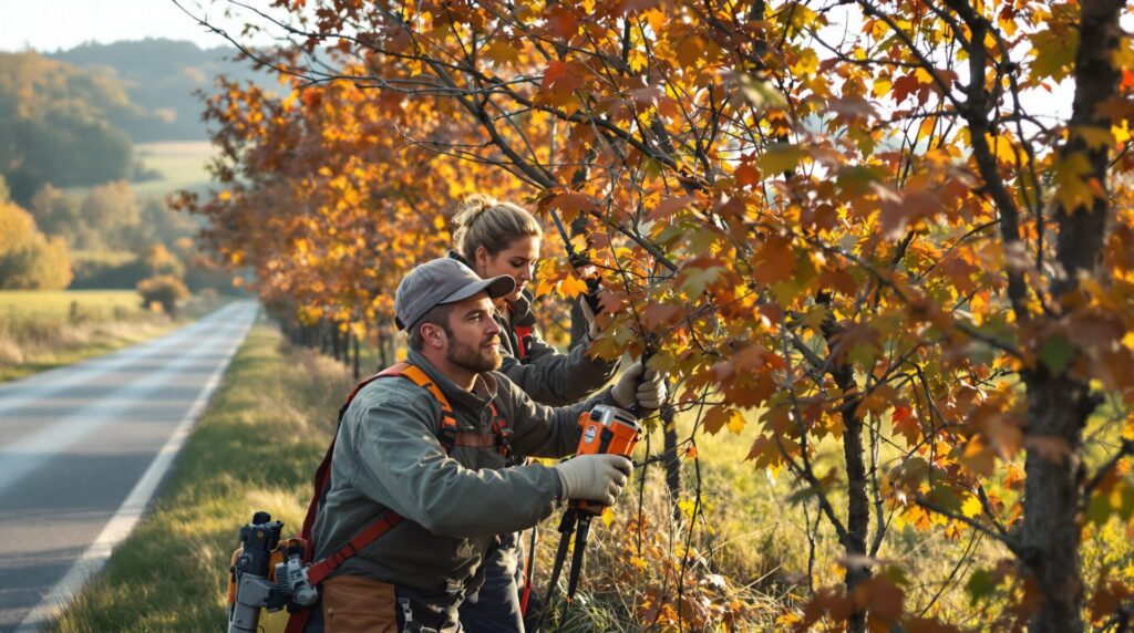 élagage des arbres en bordure de route