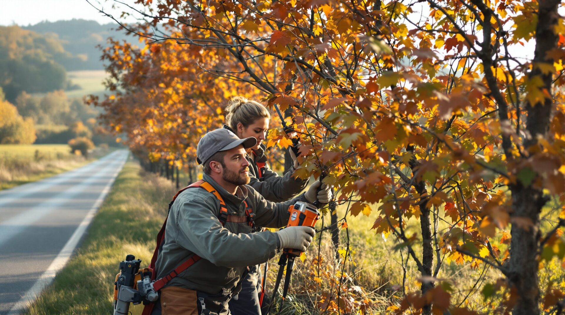 élagage des arbres en bordure de route