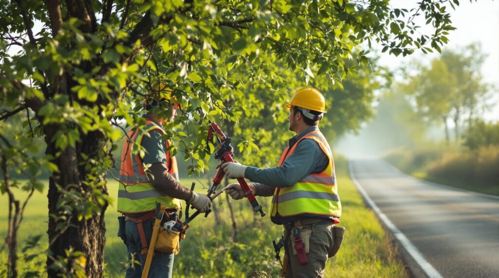 élagage des arbres en bordure de route