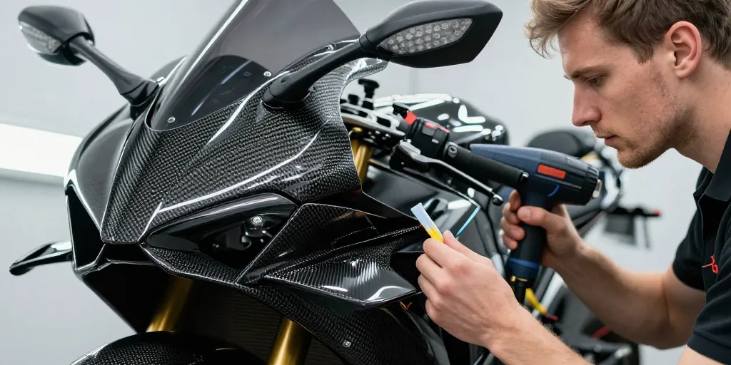 covering carbone moto